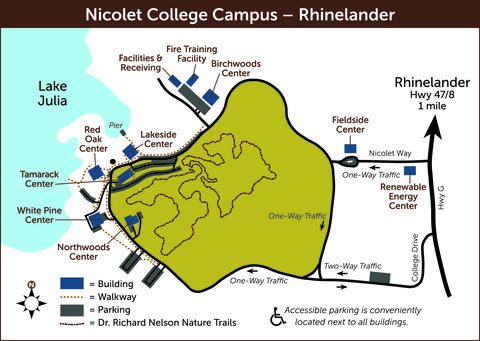 Drawing of Nicolet College Map