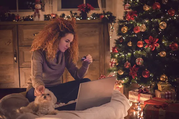 Young woman online shopping 