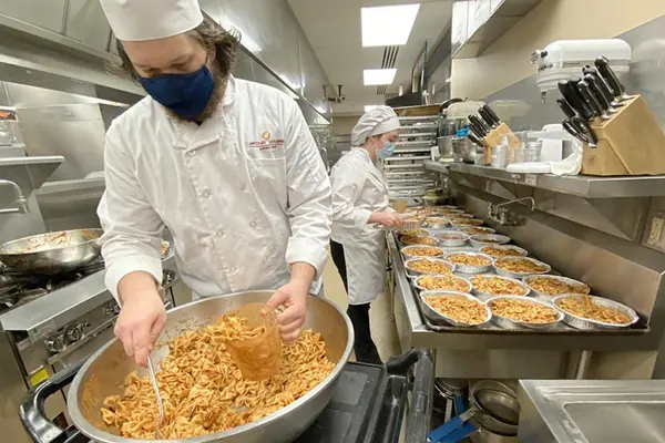 culinary students preparing meals