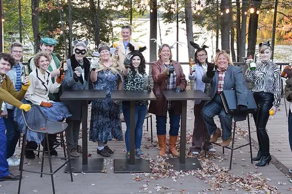 group photo of DEERS cast members outside