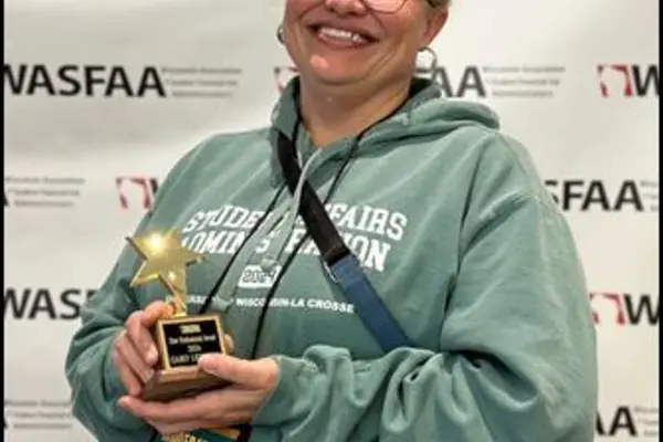 Nicolet College Financial Aid Manager Casey Lehmann receives 2024 New Professional Award from the Wisconsin Association of Student Financial Aid Administrators.