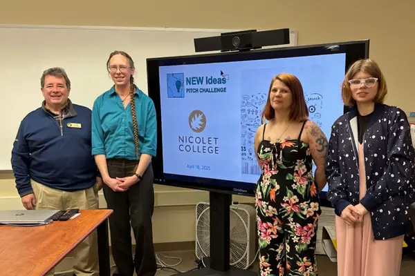 Competitors at the 2025 pitch contest at Nicolet College.