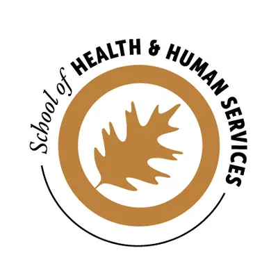 School of Health & Human Services logo with oak leaf.