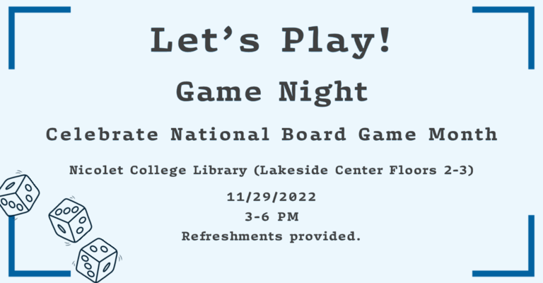 game night at the library graphic