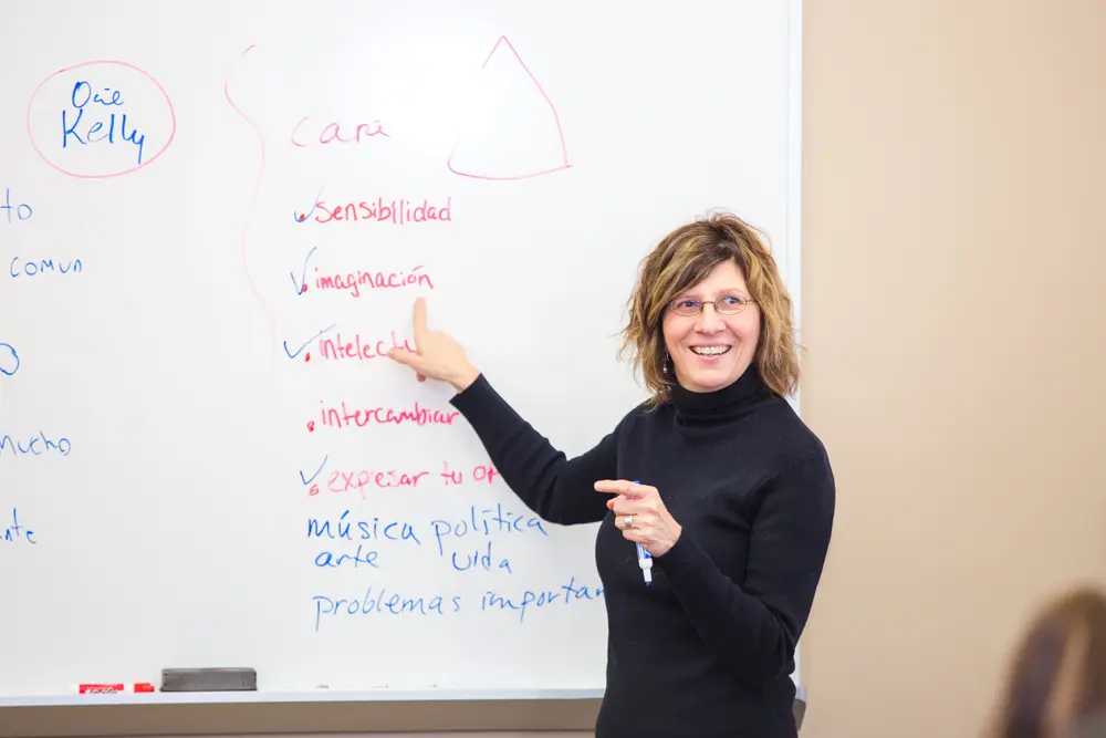 instructor in front of class