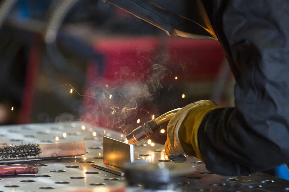 close up of a weld