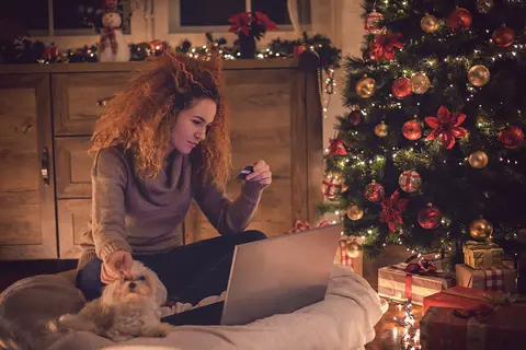 Young woman online shopping 
