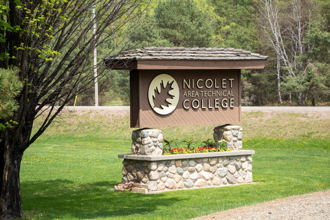 Nicolet College Logo Sign on Highway G