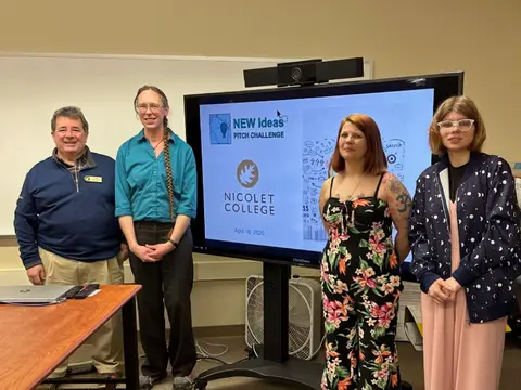 Competitors at the 2025 pitch contest at Nicolet College.