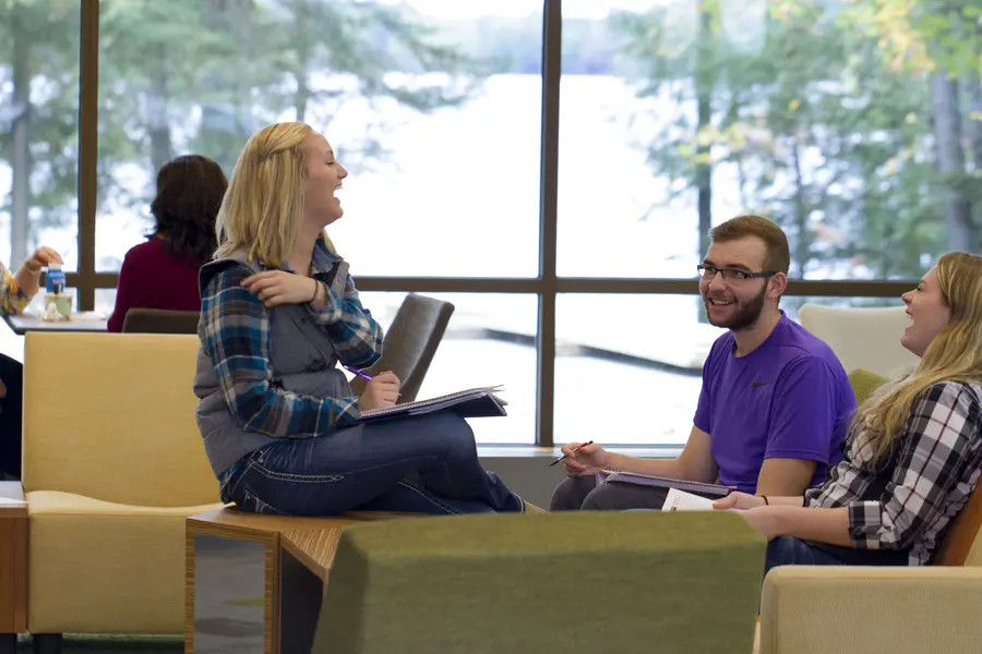 Nicolet College students in a lounge
