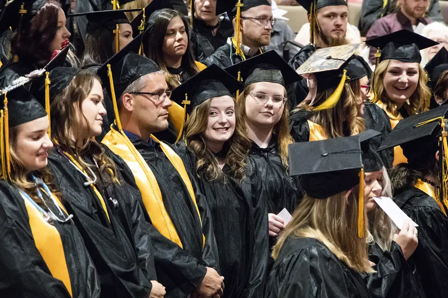 Graduates at ceremony