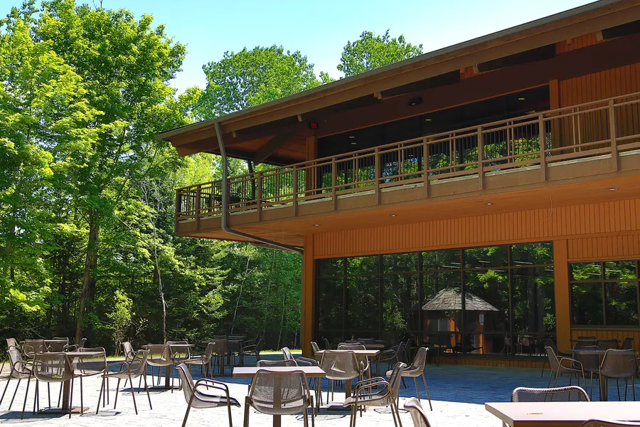 Open patio and back of Lakeside Center